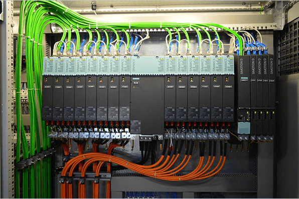 servo drive cables well installed in a cabinet